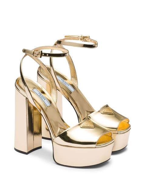 prada schuhe plateau|Prada Gold Tone Plateau Platform Sandals .